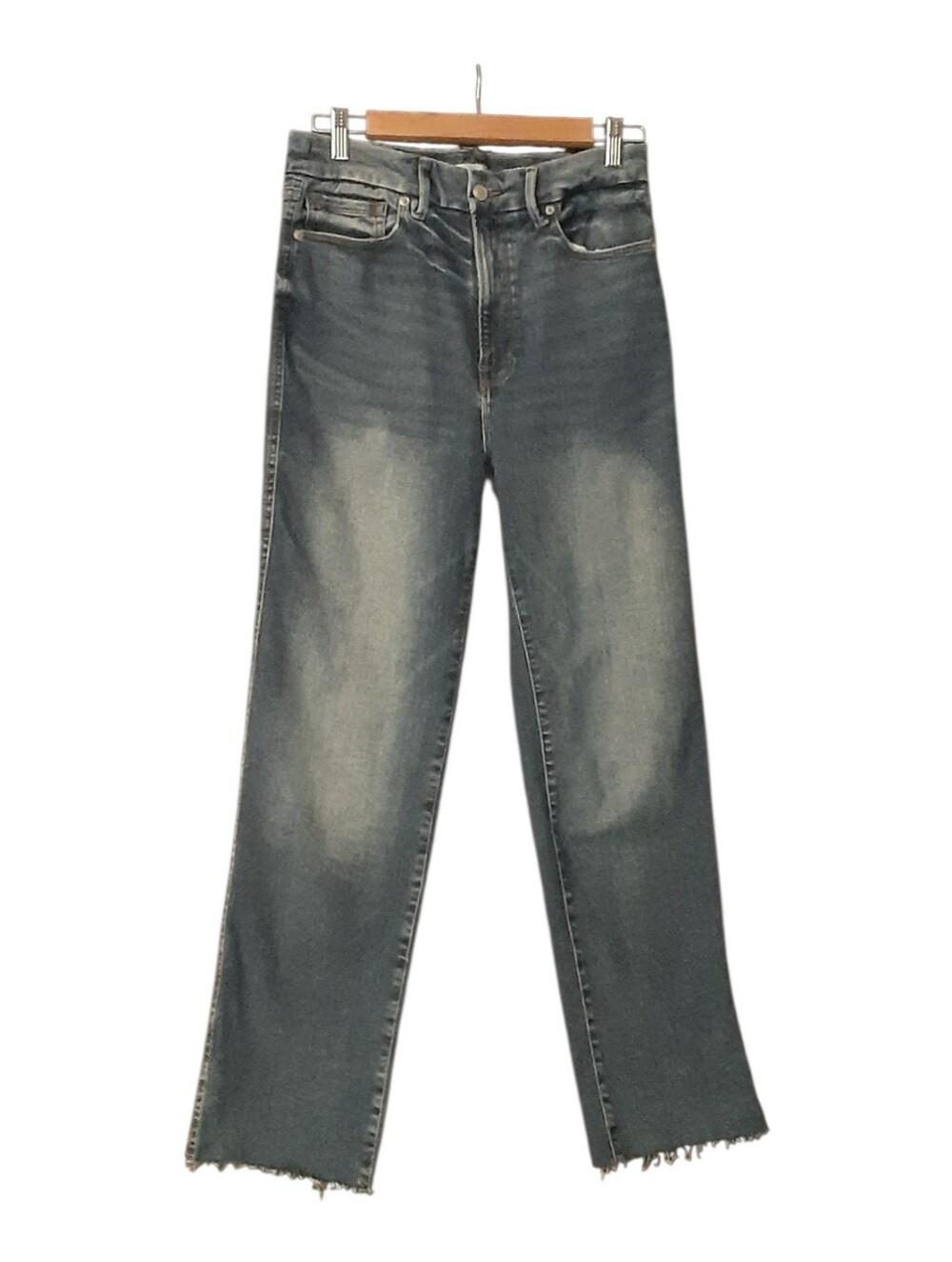 Good American Blue Straight-Leg Jeans. Custom Size 6-12. Very Good Condition.